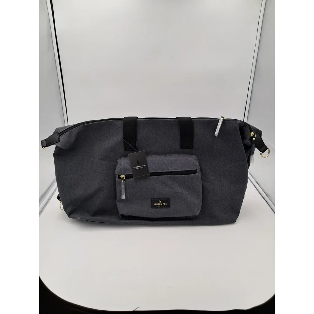 London Fog Canvas Duffel Bag-denim Weekender‎